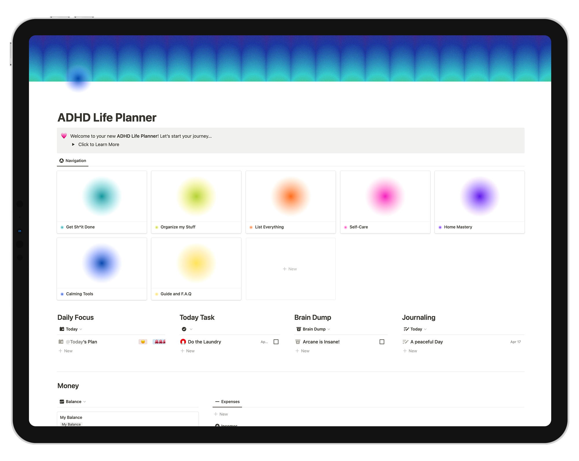 Notion ADHD Planner AllinOne Notion Template